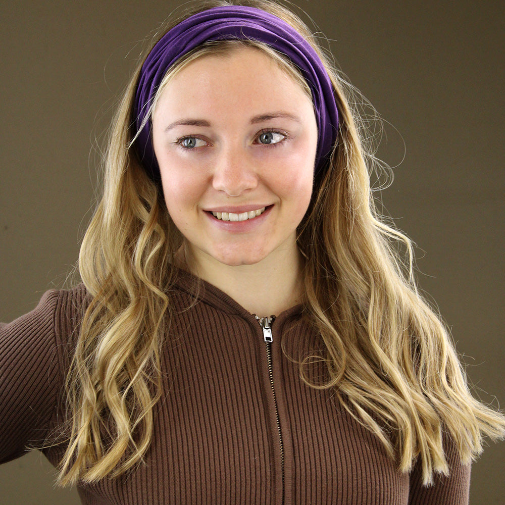 Extra Large Wide Headband - Dark Purple
