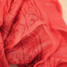 Load image into Gallery viewer, Tangerine Indian Rayon Krishna Scarf with OM Symbol
