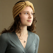 Load image into Gallery viewer, Thick Knitted Bow Look Headband - Tan
