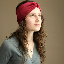 Load image into Gallery viewer, Velvet Twist Headband - Red Maroon
