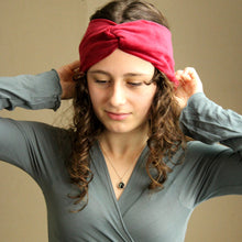 Load image into Gallery viewer, Velvet Twist Headband - Red Maroon
