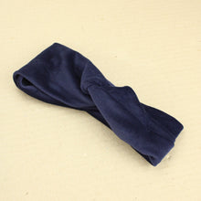 Load image into Gallery viewer, Velvet Twist Headband - Navy
