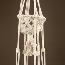 Load image into Gallery viewer, Two-Tier White Macrame Hanging Basket
