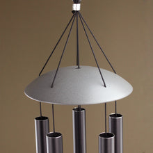 Load image into Gallery viewer, Large Black Metal Wind Chime with Grey Accents
