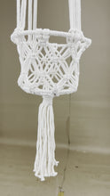 Load and play video in Gallery viewer, Two-Tier White Macrame Hanging Basket
