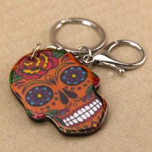 Load image into Gallery viewer, Candy Skull Keyring - Orange
