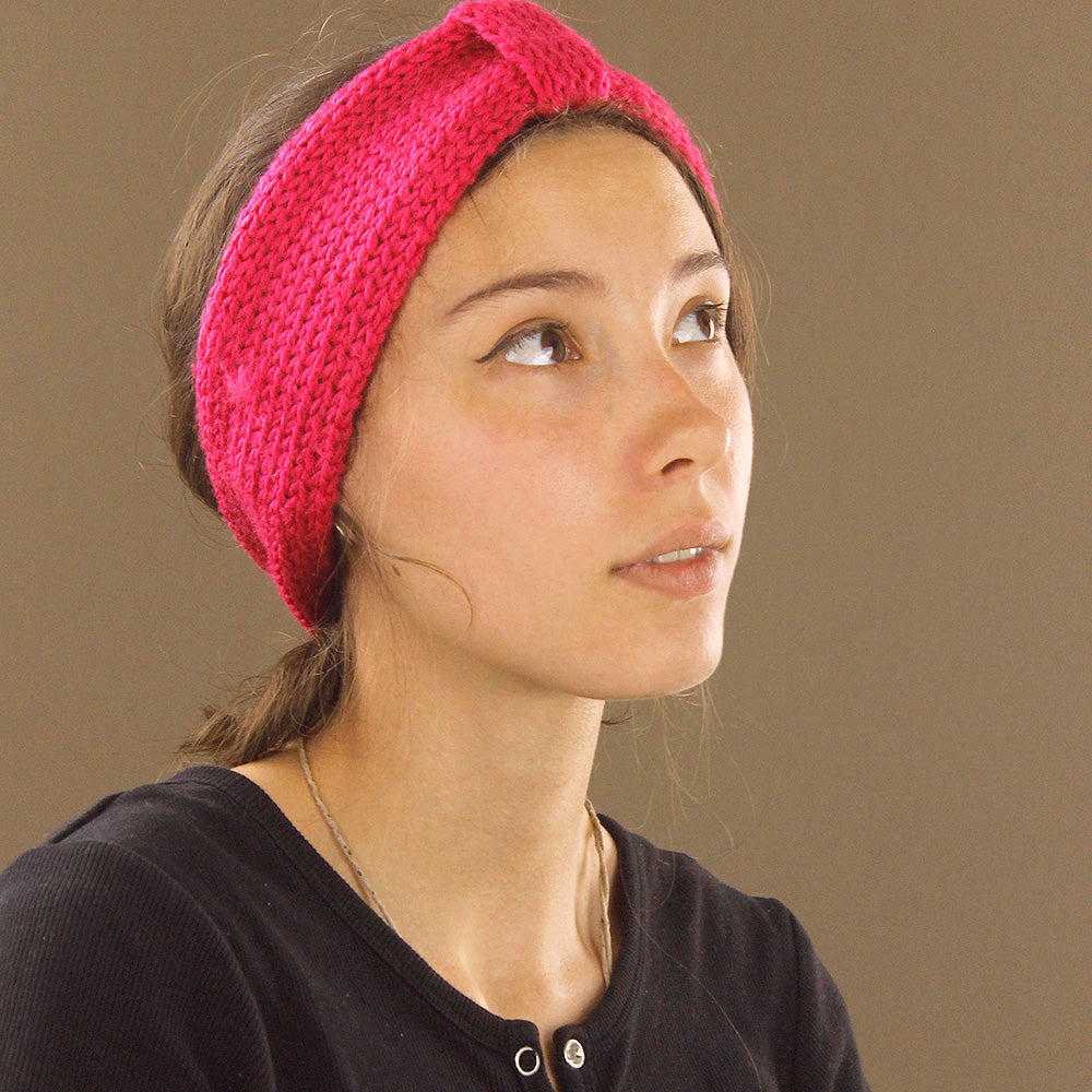 Vintage Loop Knitted Headband - Pink