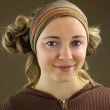Load image into Gallery viewer, Thin Orange Green Brown Striped Headband
