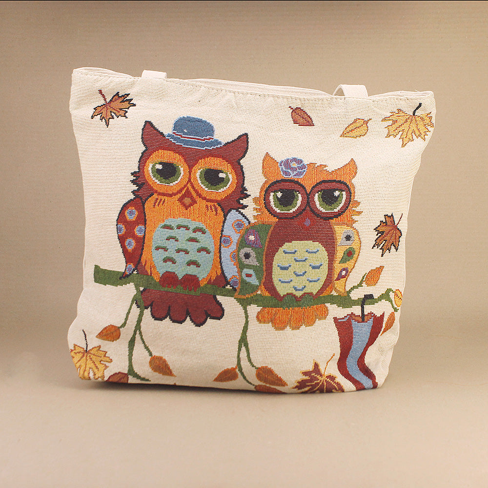 Large Tapestry Tote Bag - Mr & Mrs Owl
