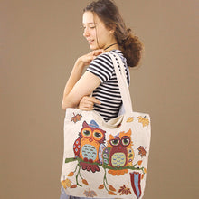 Load image into Gallery viewer, Large Tapestry Tote Bag - Mr &amp; Mrs Owl
