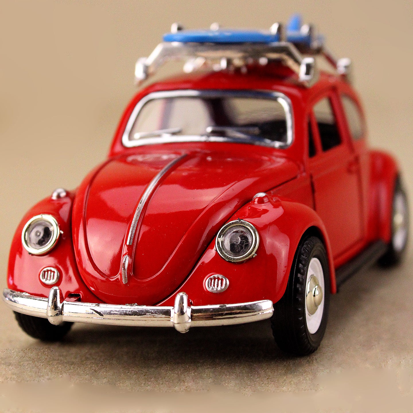 1967 Volkswagen Classic Beetle - Red w Blue Surfboard