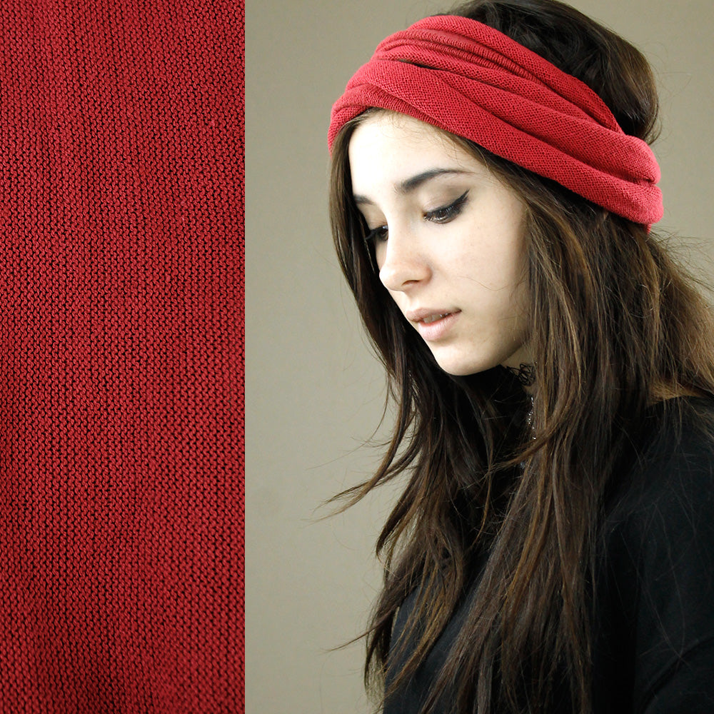 Double-Wrap Nepalese 100% Cotton Headband Red