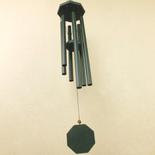 Load image into Gallery viewer, Green Octagonal Wind Chime - Metal and Wood
