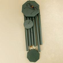 Load image into Gallery viewer, Green Octagonal Wind Chime - Metal and Wood
