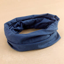 Load image into Gallery viewer, Cotton Stretch Tube Headband - Blue
