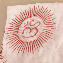 Load image into Gallery viewer, White Indian Rayon Krishna Scarf  with OM Symbol
