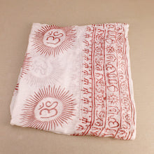 Load image into Gallery viewer, White Indian Rayon Krishna Scarf  with OM Symbol
