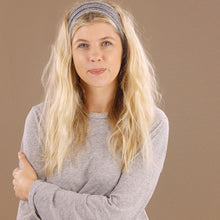 Load image into Gallery viewer, Wide Nepalese Headband - Black &amp; Grey Fleck
