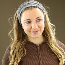 Load image into Gallery viewer, Wide Nepalese Headband - Black &amp; Grey Fleck
