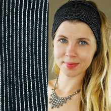 Load image into Gallery viewer, Extra Wide Headband Black White Stripe
