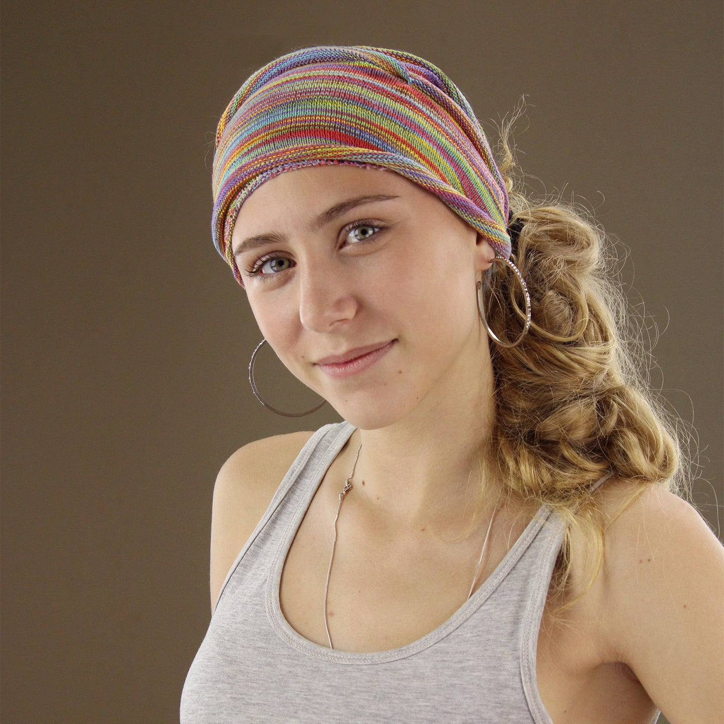 100% Cotton Nepalese Double-Wrap Headband Rainbow