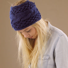 Load image into Gallery viewer, Knitted Extra Wide Headband - Navy Blue
