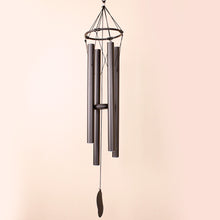Load image into Gallery viewer, Large Black Tuned Metal Wind Chime

