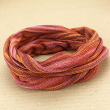 Load image into Gallery viewer, Double-Wrap Nepalese Headband - Red and Orange Tones Stripe
