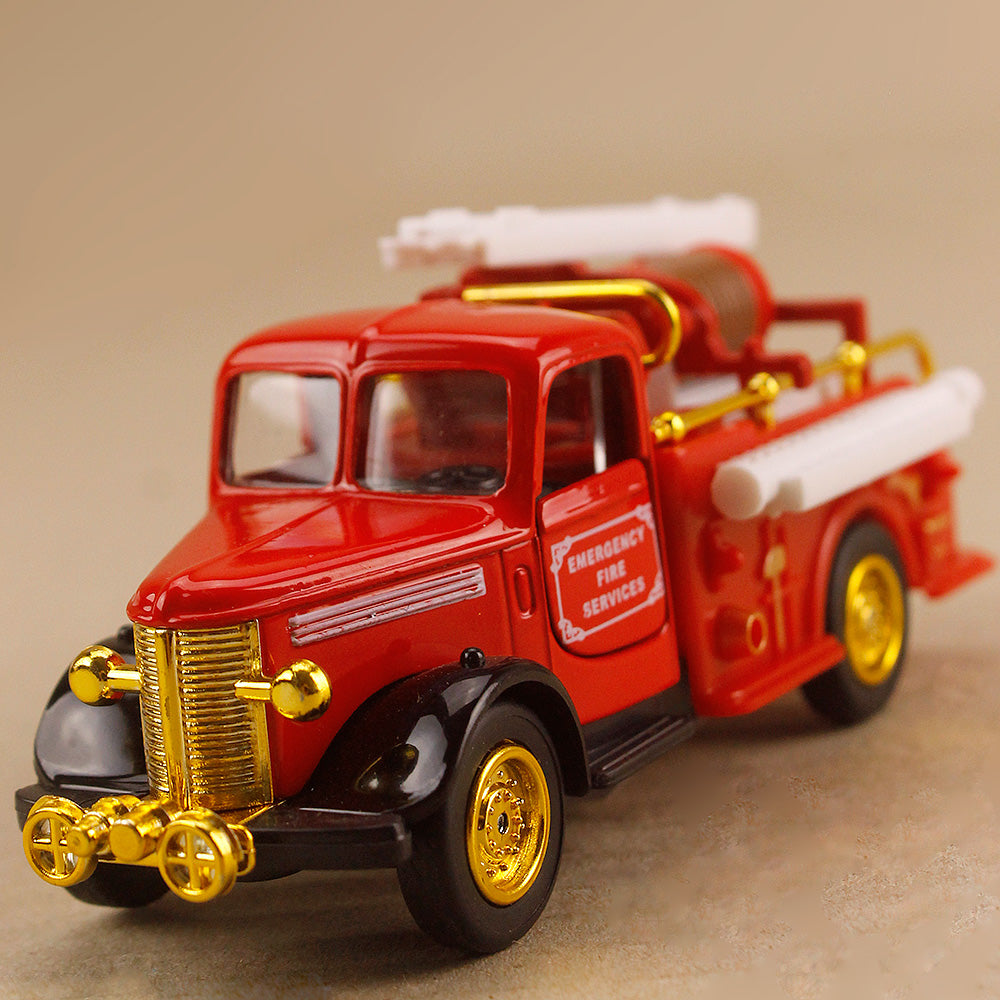 Classic Emergency Fire Engine Model Truck Gold Trim