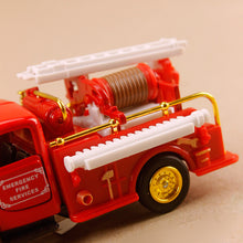Load image into Gallery viewer, Classic Emergency Fire Engine Model Truck Gold Trim
