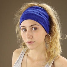 Load image into Gallery viewer, Extra-Wide Cotton Tube Durag Headband - Blue

