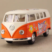 Load image into Gallery viewer, 1962 Volkswagen Classical Bus - Orange w Peace &amp; Love Decal
