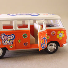 Load image into Gallery viewer, 1962 Volkswagen Classical Bus - Orange w Peace &amp; Love Decal
