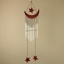 Load image into Gallery viewer, Wooden Moon and Star Windchime Metal
