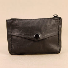 Load image into Gallery viewer, Soft Black Coin Purse - 3 Sections + Keyring
