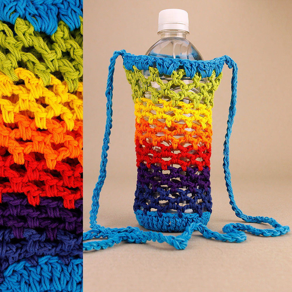 Cotton Crochet Water Shoulder Bag Rainbow