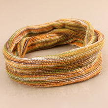 Load image into Gallery viewer, Double-Wrap Nepalese Headband - Brown, Orange &amp; Green
