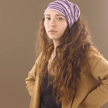 Load image into Gallery viewer, Holey Wide Stretch Headband - Purple + Light Pink
