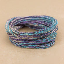 Load image into Gallery viewer, Wide Nepalese Headband - light Blue, Purple &amp; White
