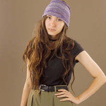 Load image into Gallery viewer, Extra Wide Headband Purple Stripe
