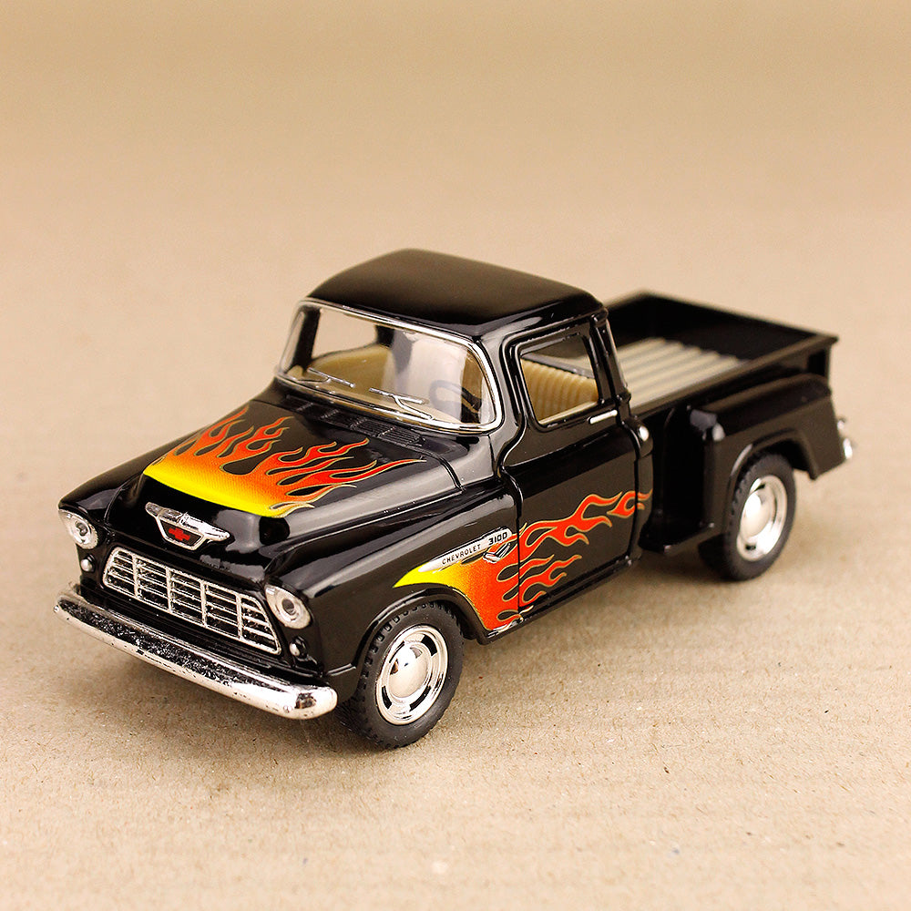 1955 Chevrolet Stepside Pick-Up with Flames - Black