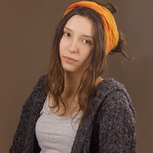 Load image into Gallery viewer, Headband Yellow Orange Nepalese Double Wrap Long
