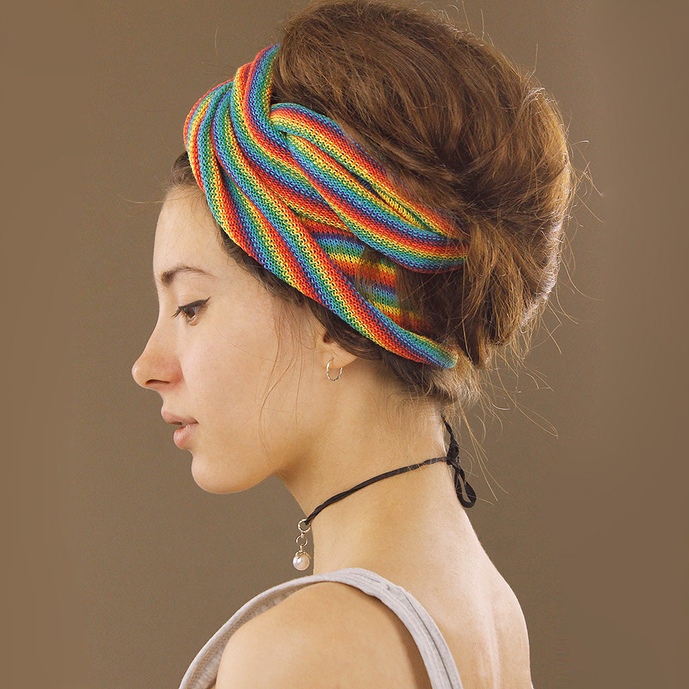 Nepalese-Cotton Headband - Rainbow