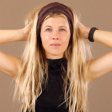 Load image into Gallery viewer, Seamless Double Wrap Cotton Nepalese Headband - Brown 5897
