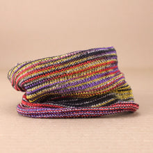 Load image into Gallery viewer, Nepalese Extra-Wide Stretchy Headband Purple Red Black
