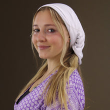 Load image into Gallery viewer, Thin Stretch Cotton Head Wrap Durag - White
