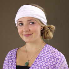 Load image into Gallery viewer, Thin Stretch Cotton Head Wrap Durag - White
