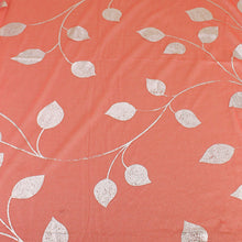 Load image into Gallery viewer, Sheer Tangerine Slinky Scarf with Silver Vine Pattern

