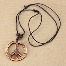 Load image into Gallery viewer, Large Peace Sign Pendant Necklace
