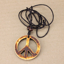 Load image into Gallery viewer, Large Peace Sign Pendant Necklace
